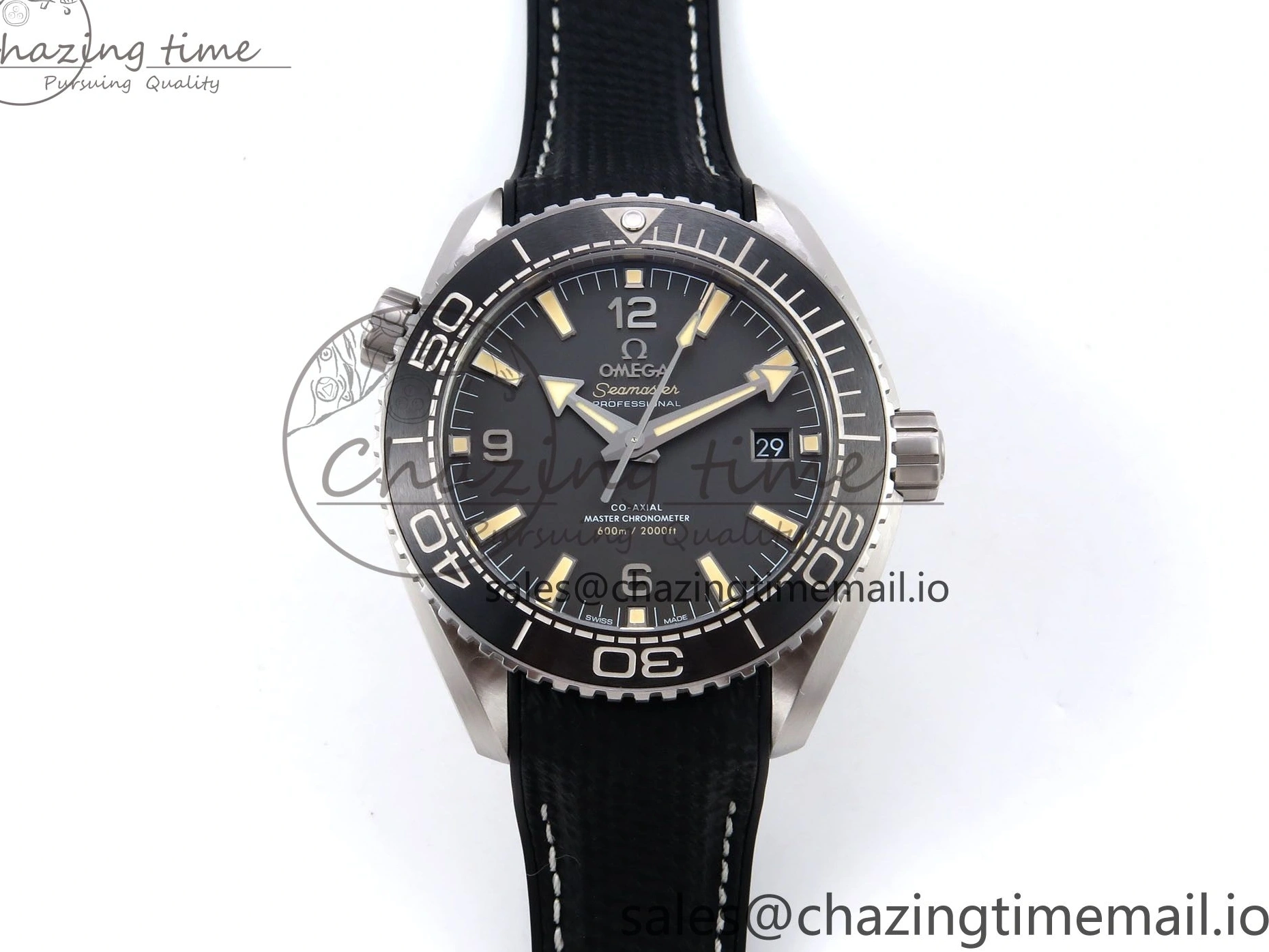 0307 AllSeason Planet Ocean 43.5mm SS VSF 1:1 Best Edition Gray Bezel Gray Dial on Black Rubber Strap A8900 Super Clone 7712